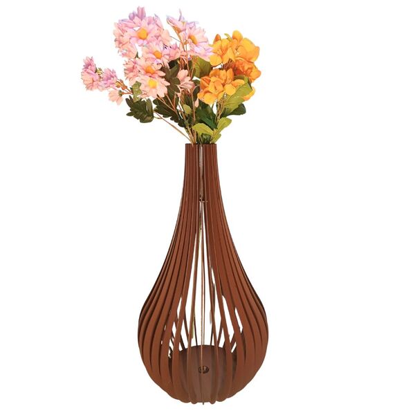 Vaso De Chão Decorativo Grande Capadócia Mdf Marrom 60x30cm