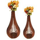 Vaso De Chão Decorativo Grande Capadócia Mdf Marrom Kit Com 2