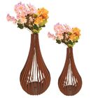 Vaso De Chão Decorativo Grande Capadócia Mdf Marrom Kit Com 2