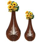 Vaso De Chão Decorativo Grande Capadócia Mdf Marrom Kit Com 2