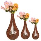 Vaso De Chão Decorativo Grande Capadócia Mdf Marrom Kit Com 3