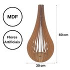 Vaso De Chão Decorativo Grande Capadócia Mdf Mdf Cru 60x30cm