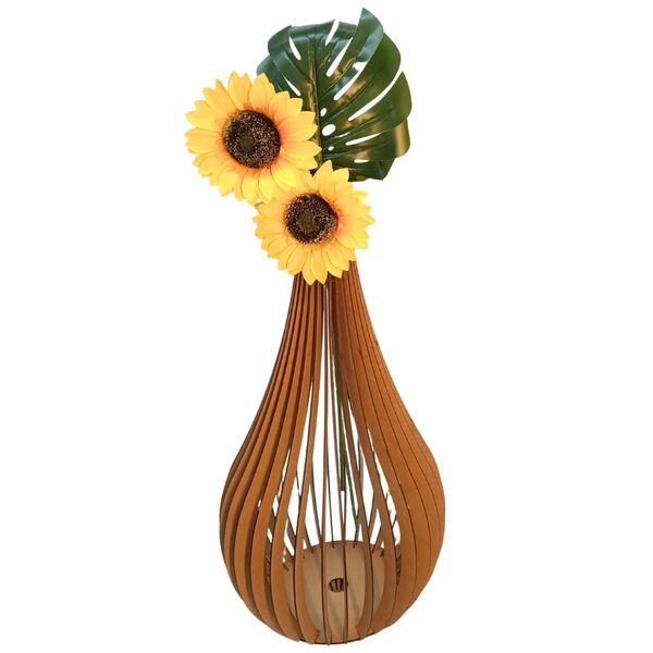 Vaso De Chão Decorativo Grande Capadócia Mdf Mdf Cru 75x40cm