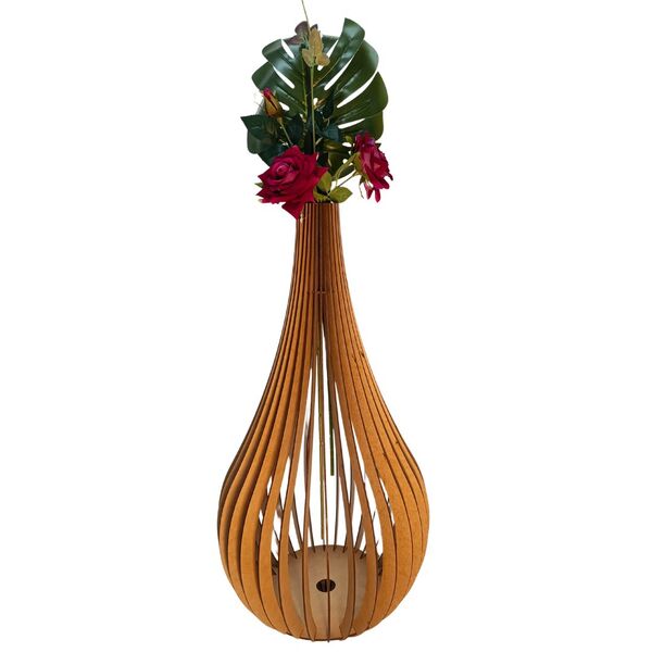 Vaso De Chão Decorativo Grande Capadócia Mdf Mdf Cru 90x40cm