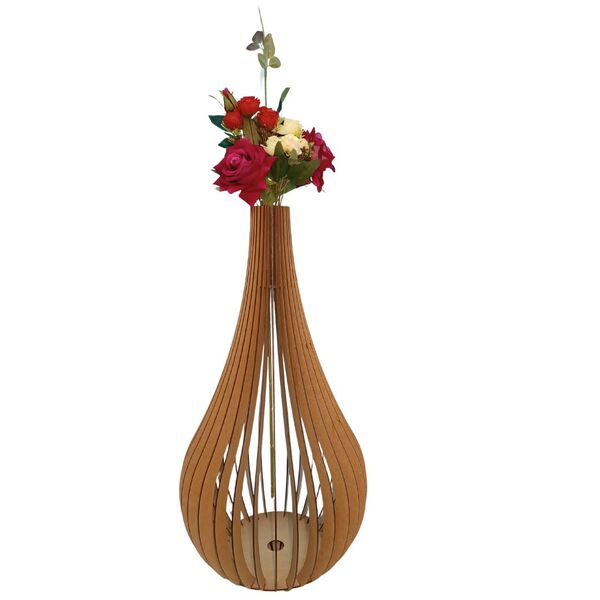 Vaso De Chão Decorativo Grande Capadócia Mdf Mdf Cru 90x40cm