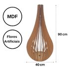 Vaso De Chão Decorativo Grande Capadócia Mdf Mdf Cru 90x40cm