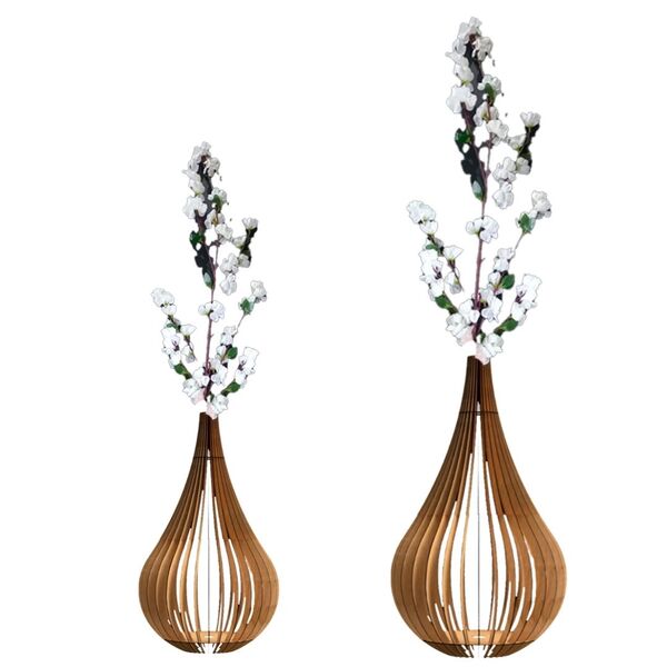 Vaso De Chão Decorativo Grande Capadócia Mdf Mdf Cru Kit Com