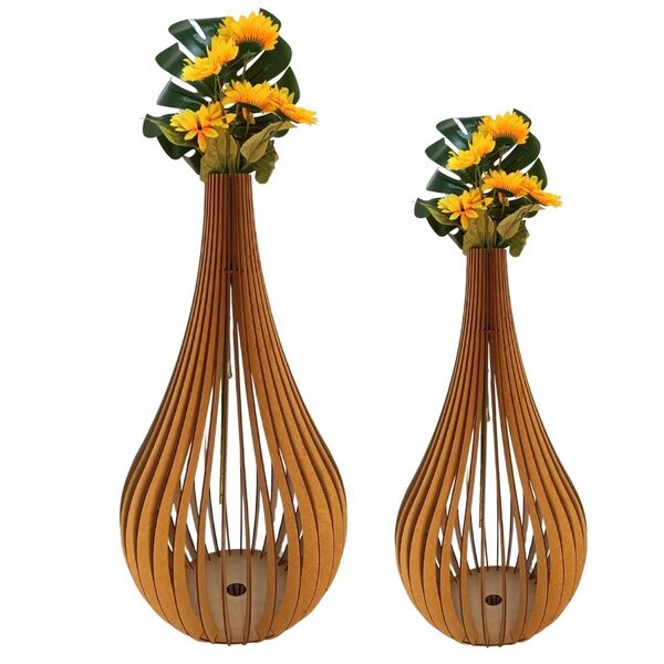 Vaso De Chão Decorativo Grande Capadócia Mdf Mdf Cru Kit Com