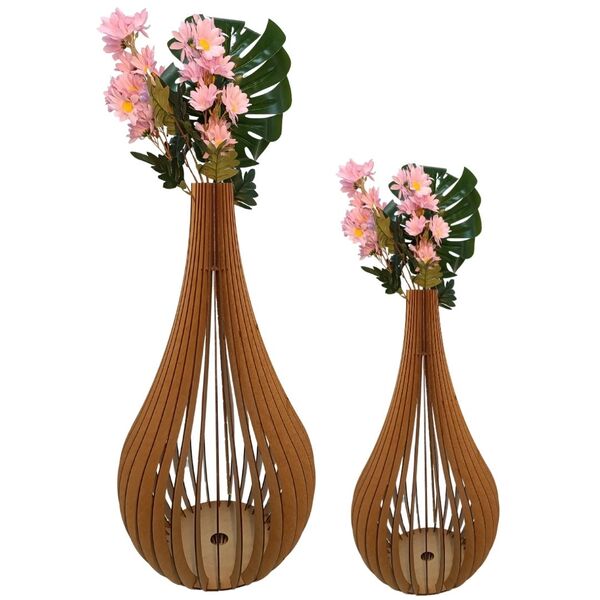 Vaso De Chão Decorativo Grande Capadócia Mdf Mdf Cru Kit Com