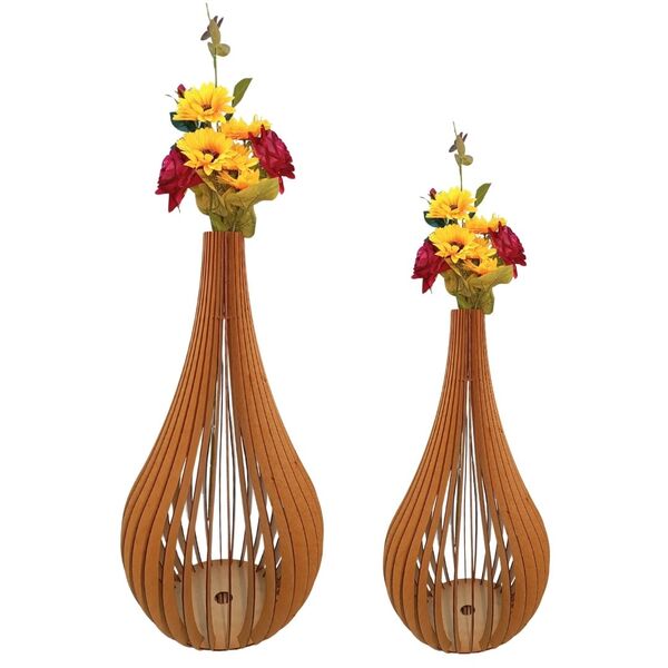 Vaso De Chão Decorativo Grande Capadócia Mdf Mdf Cru Kit Com