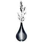 Vaso De Chão Decorativo Grande Capadócia Mdf Preto 60x30cm