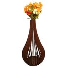 Vaso De Chão Decorativo Grande Capadócia Mdf Preto 60x30cm