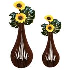 Vaso De Chão Decorativo Grande Capadócia Mdf Preto Kit Com 2