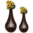 Vaso De Chão Decorativo Grande Capadócia Mdf Preto Kit Com 2