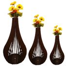 Vaso De Chão Decorativo Grande Capadócia Mdf Preto Kit Com 3