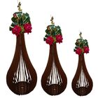 Vaso De Chão Decorativo Grande Capadócia Mdf Preto Kit Com 3