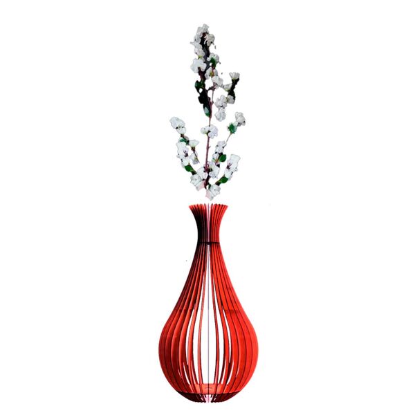 Vaso De Chão Decorativo Grande Gotas De Orvalho Mdf Marrom 60