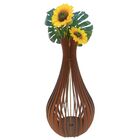 Vaso De Chão Decorativo Grande Gotas De Orvalho Mdf Marrom 60