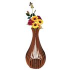 Vaso De Chão Decorativo Grande Gotas De Orvalho Mdf Marrom 60