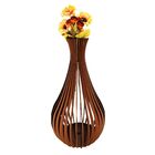 Vaso De Chão Decorativo Grande Gotas De Orvalho Mdf Marrom 75