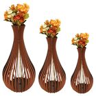 Vaso De Chão Decorativo Grande Gotas De Orvalho Mdf Marrom Ki