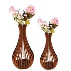 Vaso De Chão Decorativo Grande Gotas De Orvalho Mdf Marrom Ki