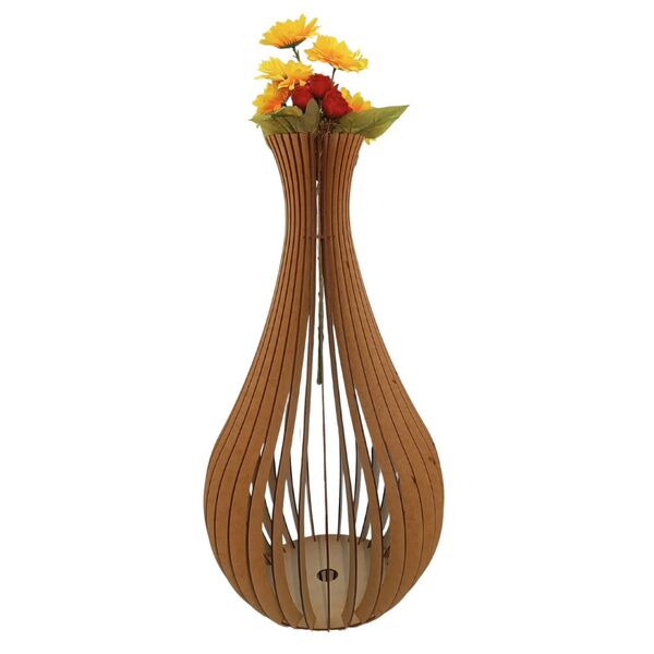 Vaso De Chão Decorativo Grande Gotas De Orvalho Mdf Mdf Cru 6