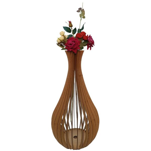 Vaso De Chão Decorativo Grande Gotas De Orvalho Mdf Mdf Cru 6