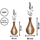 Vaso De Chão Decorativo Grande Gotas De Orvalho Mdf Mdf Cru K