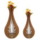 Vaso De Chão Decorativo Grande Gotas De Orvalho Mdf Mdf Cru K