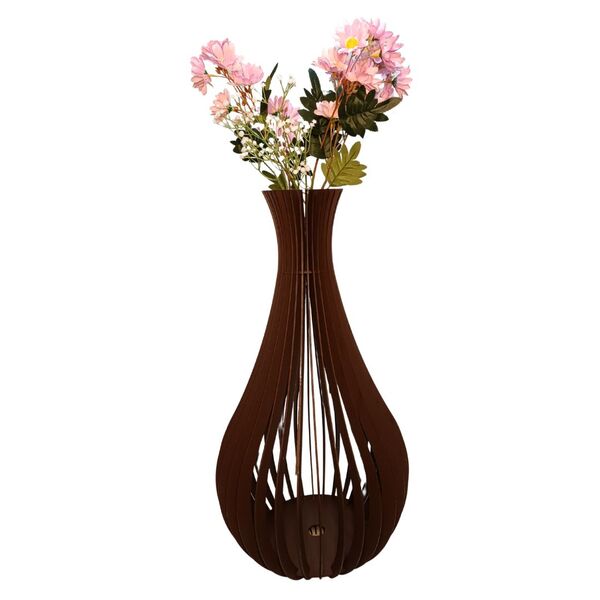 Vaso De Chão Decorativo Grande Gotas De Orvalho Mdf Preto 75x