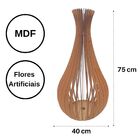 Vaso De Chão Decorativo Grande Gotas De Orvalho Mdf Preto 75x