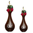 Vaso De Chão Decorativo Grande Gotas De Orvalho Mdf Preto Kit