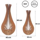 Vaso De Chão Decorativo Grande Gotas De Orvalho Mdf Preto Kit