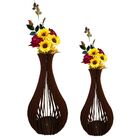 Vaso De Chão Decorativo Grande Gotas De Orvalho Mdf Preto Kit