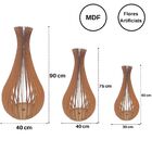 Vaso De Chão Decorativo Grande Gotas De Orvalho Mdf Preto Kit