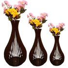 Vaso De Chão Decorativo Grande Gotas De Orvalho Mdf Preto Kit