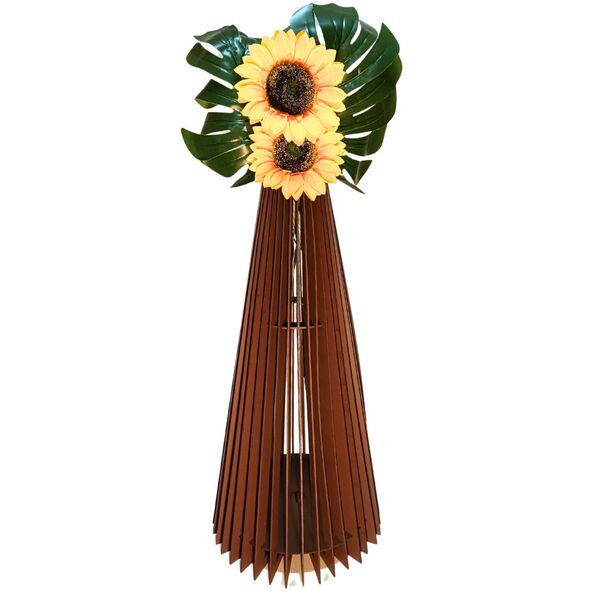 Vaso De Chão Decorativo Grande Ipanema Mdf Marrom