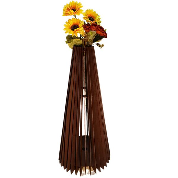 Vaso De Chão Decorativo Grande Ipanema Mdf Preto