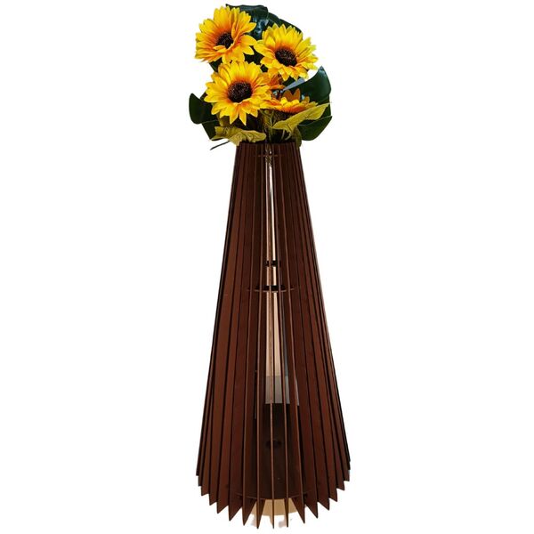 Vaso De Chão Decorativo Grande Ipanema Mdf Preto