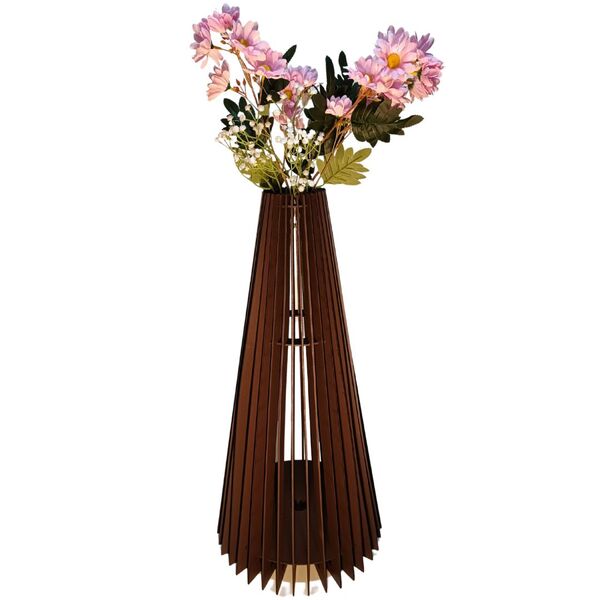 Vaso De Chão Decorativo Grande Ipanema Mdf Preto