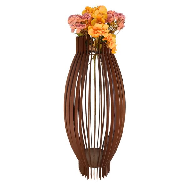 Vaso De Chão Decorativo Grande Magnólia Mdf Marrom