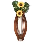 Vaso De Chão Decorativo Grande Magnólia Mdf Marrom