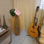 Vaso De Chão Decorativo Grande Magnólia Mdf Marrom