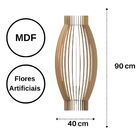 Vaso De Chão Decorativo Grande Magnólia Mdf Mdf Cru