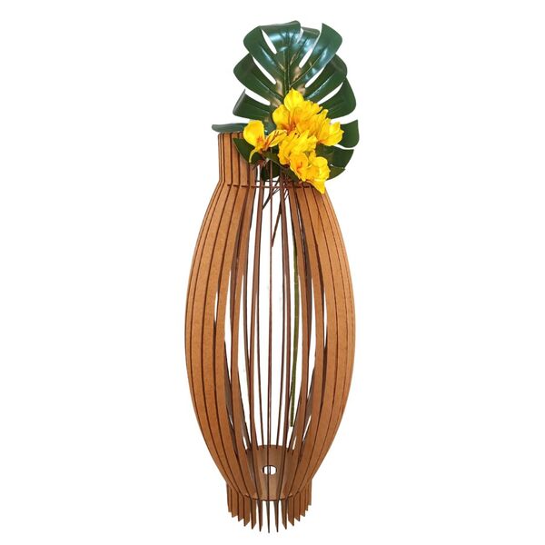 Vaso De Chão Decorativo Grande Magnólia Mdf Mdf Cru