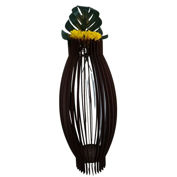 Vaso De Chão Decorativo Grande Magnólia Mdf Preto