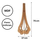 Vaso De Chão Decorativo Grande Mdf Ibiza Marrom 75x37cm