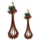 Vaso De Chão Decorativo Grande Mdf Ibiza Marrom 75x37cm E 60x