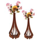 Vaso De Chão Decorativo Grande Mdf Ibiza Marrom 75x37cm E 60x